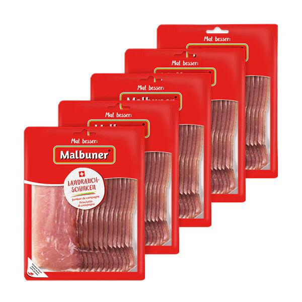 Malbuner Landrauchschinken Fan-Packung geschnitten 5x120g