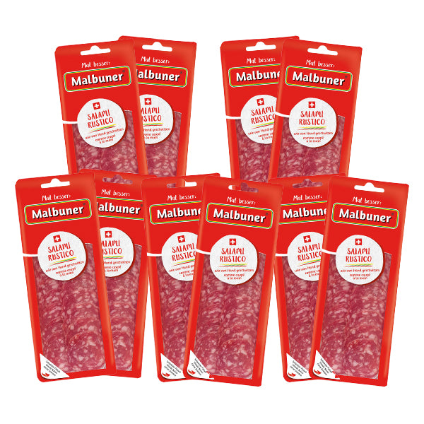 Malbuner Barquette Salami rustico pack de fan 10x80g