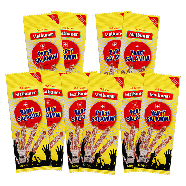 Malbuner Party Sticks FanPackung Salamini 10 Beutel Ospelt