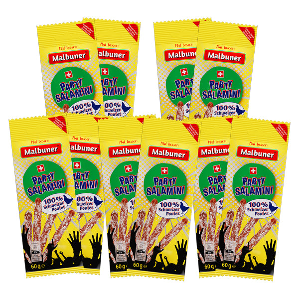 Malbuner Party Sticks Fan-Packung Salamini Poulet