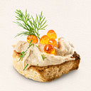 Serviervorschlag le Parfait Mousse Thon mit Garnitur auf Brot