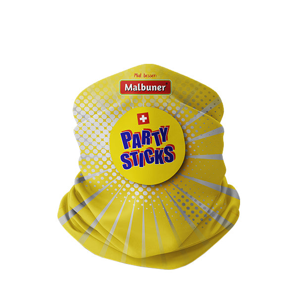 Malbuner Schlauchschal mit gedrucktem Party Sticks Logo