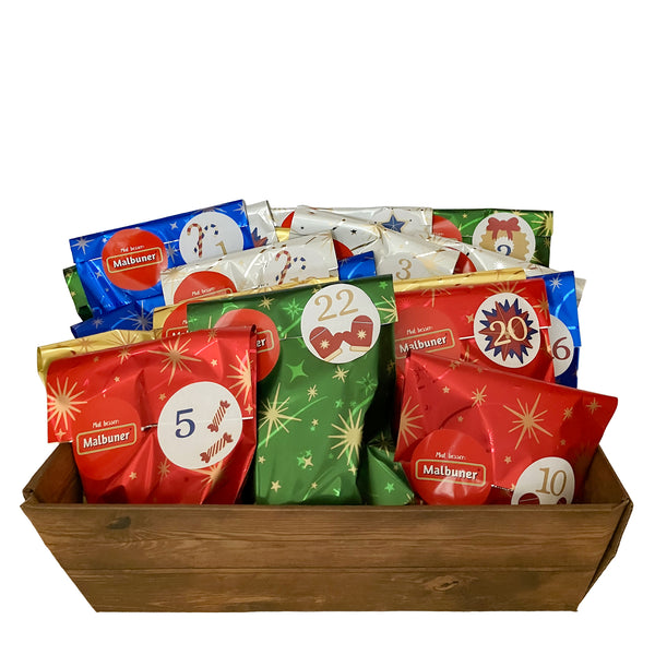 Malbuner Adventskalender Korb