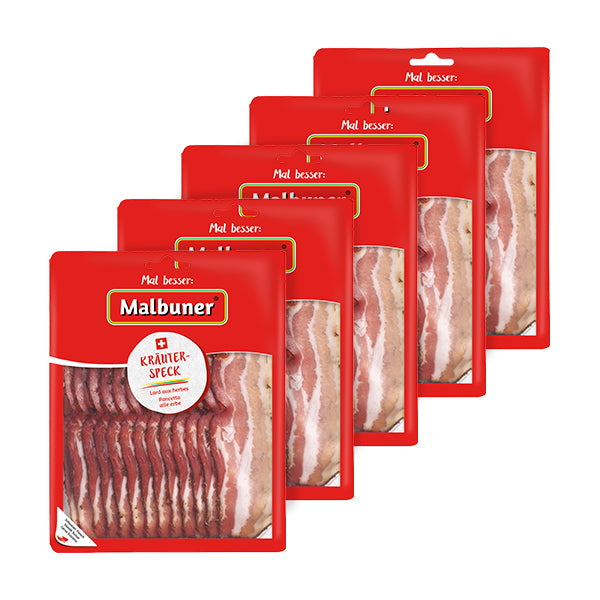 Malbuner Kräuterspeck Fan-Packung geschnitten 5x120g