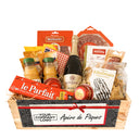Geschenkkorb Oster Apéro mit zahlreichen schmackhaften Produkten von Malbuner, le Parfait und weiteren Köstlichkeiten