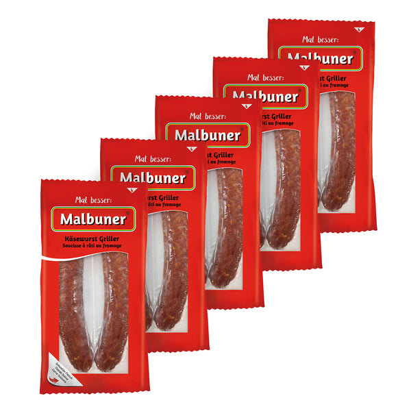 Saucisse au fromage Malbuner grillée 5x 2x 120g