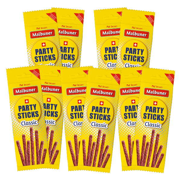 Malbuner Party Sticks Fan-Packung Classic 10x40g