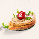 Serviervorschlag le Parfait Original mit Garnitur auf Brot