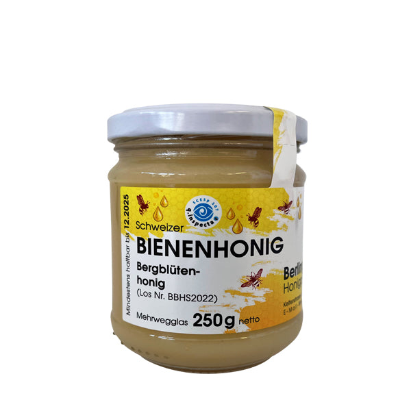 Honig der Imkerei Berlinger von Bienenvölkern aus dem Fürstentum Liechtenstein und der Schweiz.