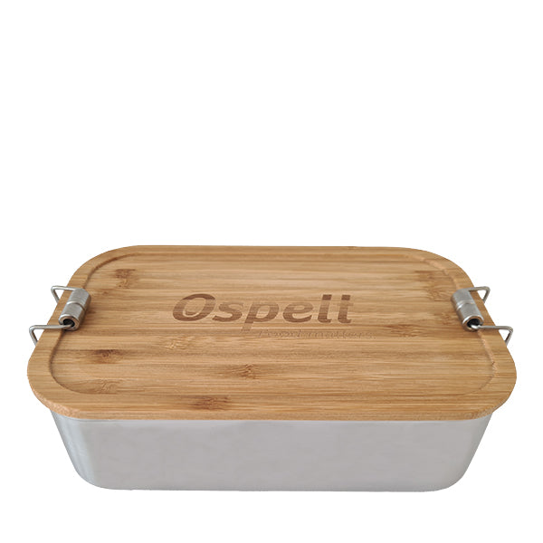 Ospelt Lunchbox aus Edelstahl mit Bambusdeckel