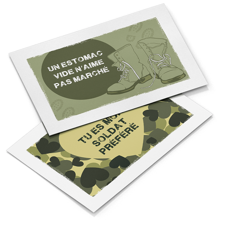 2 cartes de vœux militaires